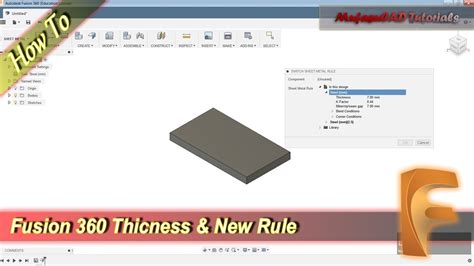 fusion 360 sheet metal rules|fusion 360 sheet metal thickness.